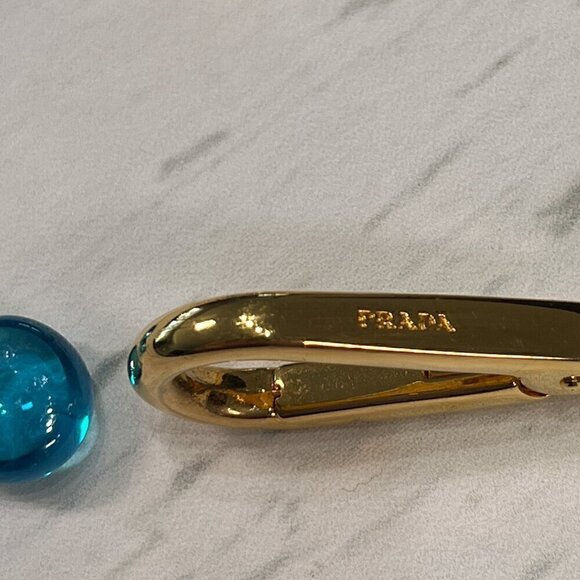 Prada Pale Yellow/White 5/8" Patent Leather Crossbody Strap, Sz: 44" - 48" long - Picture 7 of 7